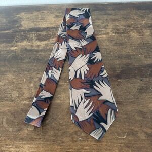 The Beatles Tie Printed I WANT TO HOLD YOUR HAND 100% Silk 56" Long Brown 1991